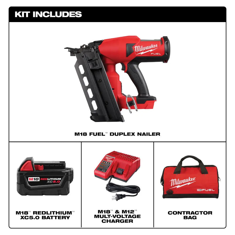 Milwaukee 2844-21 - M18 FUEL™ Duplex Nailer Kit - Wise Line Tools