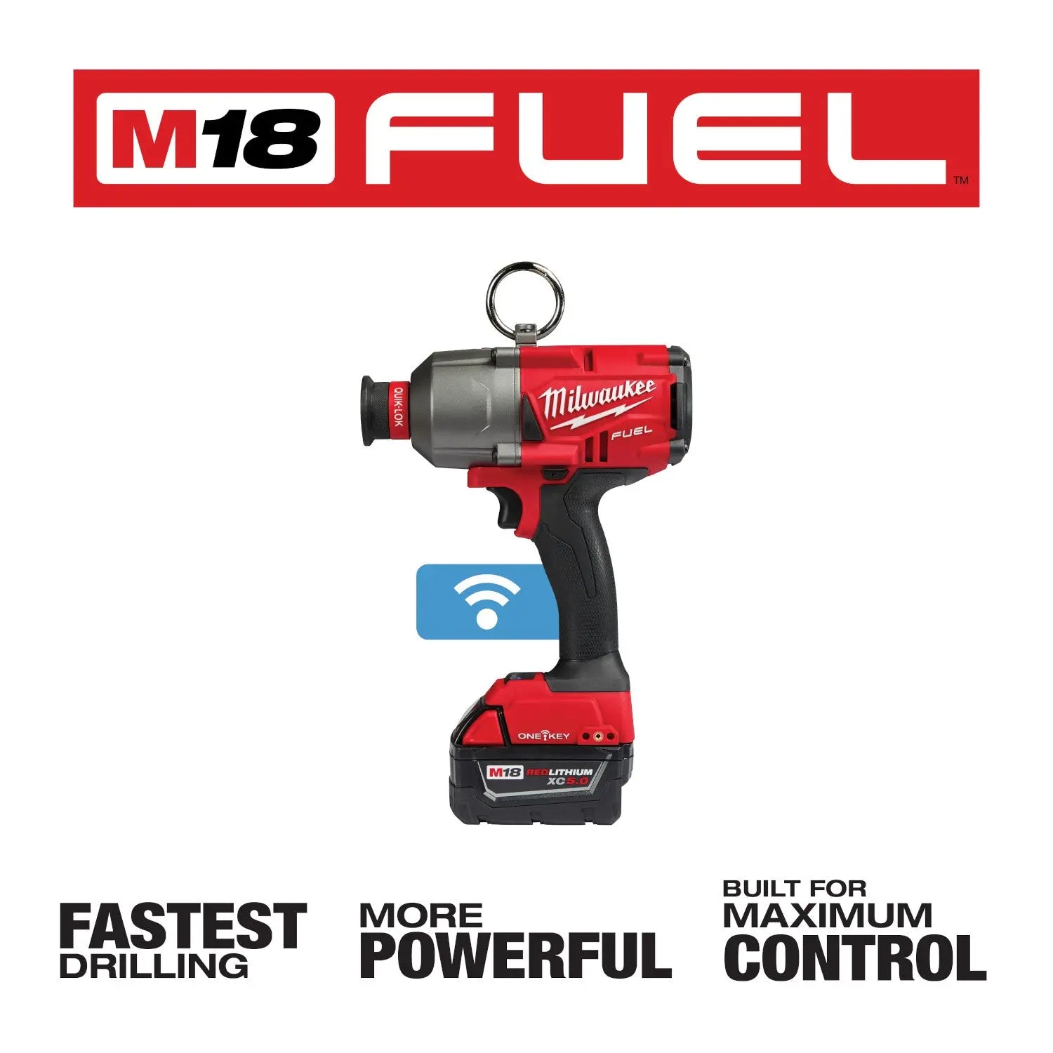 Milwaukee 2865-22 - M18 FUEL™ 7/16 in. Hex Utility HTIW w/ ONE-KEY™ Kit - Wise Line Tools