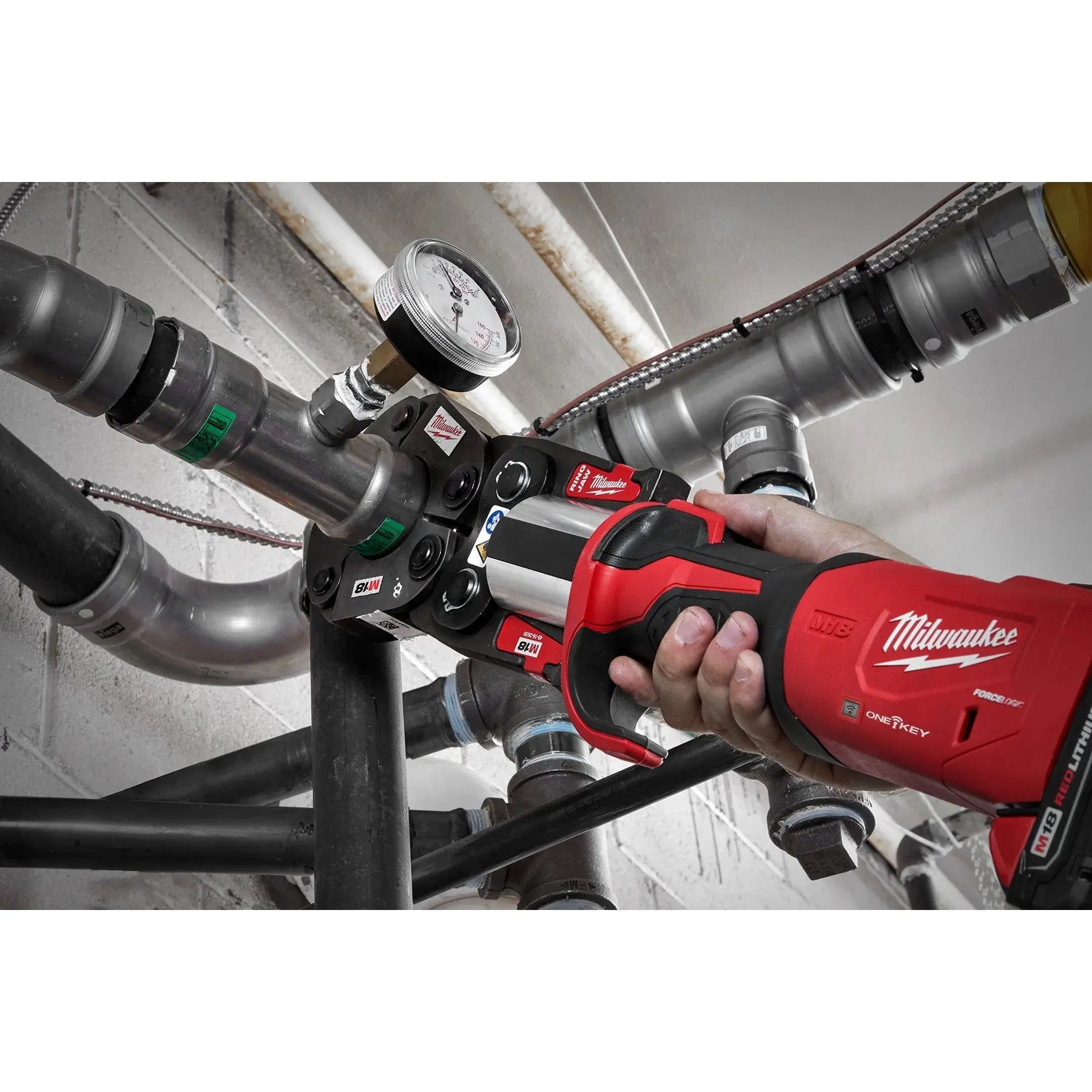 Milwaukee 2922-22 - M18™ FORCE LOGIC™ Press Tool w/ ONE-KEY™ w/ 1/2"-2" CTS Jaws - Wise Line Tools