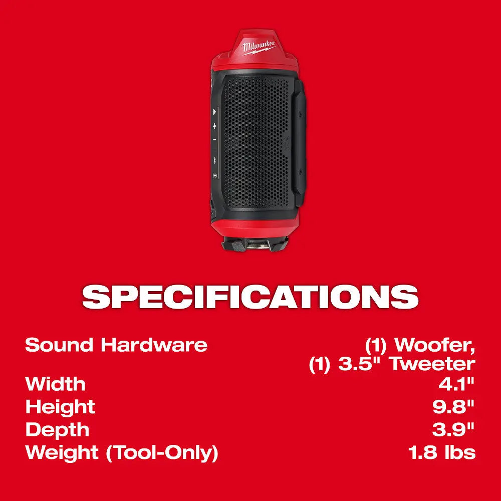 Milwaukee 2955-20 - M12™ Bluetooth® Jobsite Speaker w/ PACKOUT™ Compatibility - Wise Line Tools