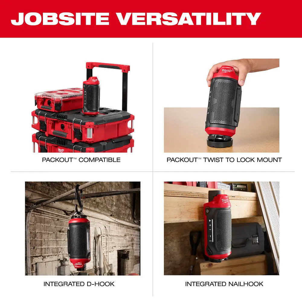 Milwaukee 2955-20 - M12™ Bluetooth® Jobsite Speaker w/ PACKOUT™ Compatibility - Wise Line Tools