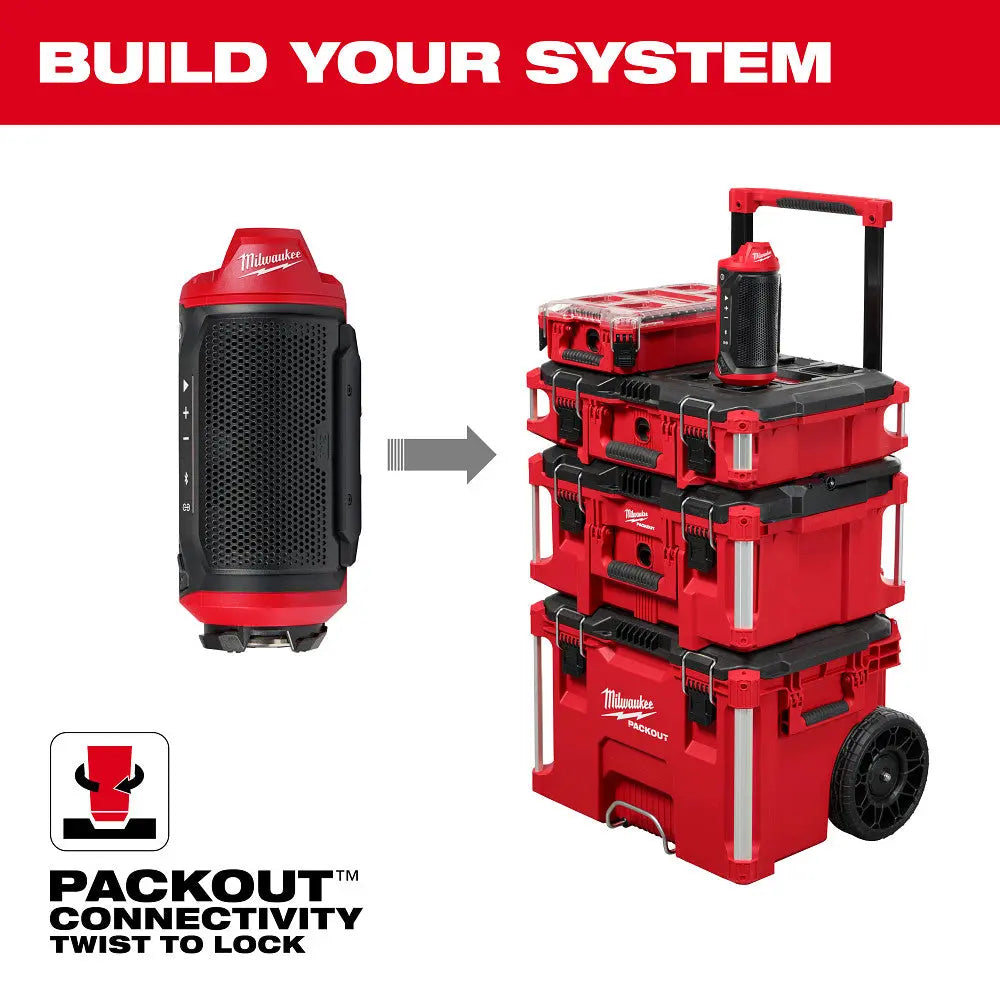 Milwaukee 2955-20 - M12™ Bluetooth® Jobsite Speaker w/ PACKOUT™ Compatibility - Wise Line Tools