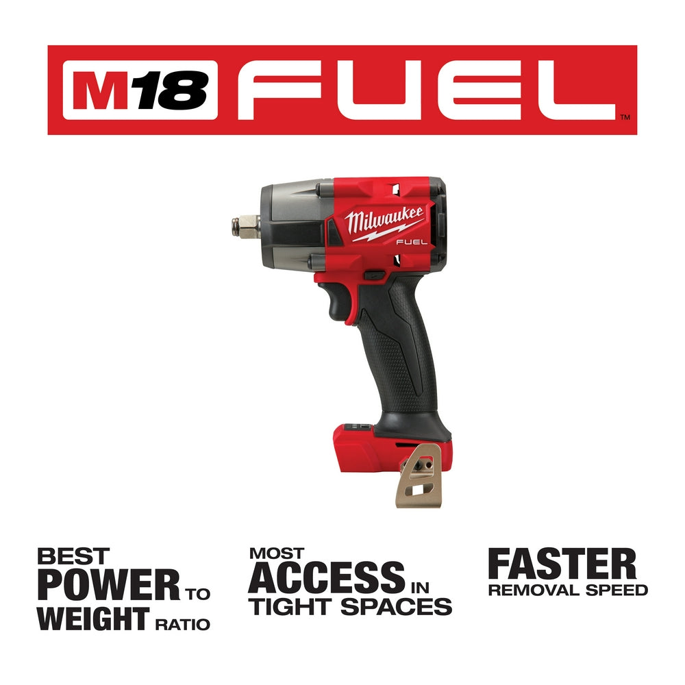 Milwaukee 2962-20 - M18 FUEL™ 1/2 Mid-Torque Impact Wrench w/ Friction Ring - Wise Line Tools