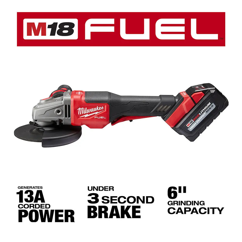 Milwaukee 2980-22 - M18 FUEL™ 4-1/2 in.-6 in. No Lock Braking Grinder with Paddle Switch 2 Battery Kit - Wise Line Tools