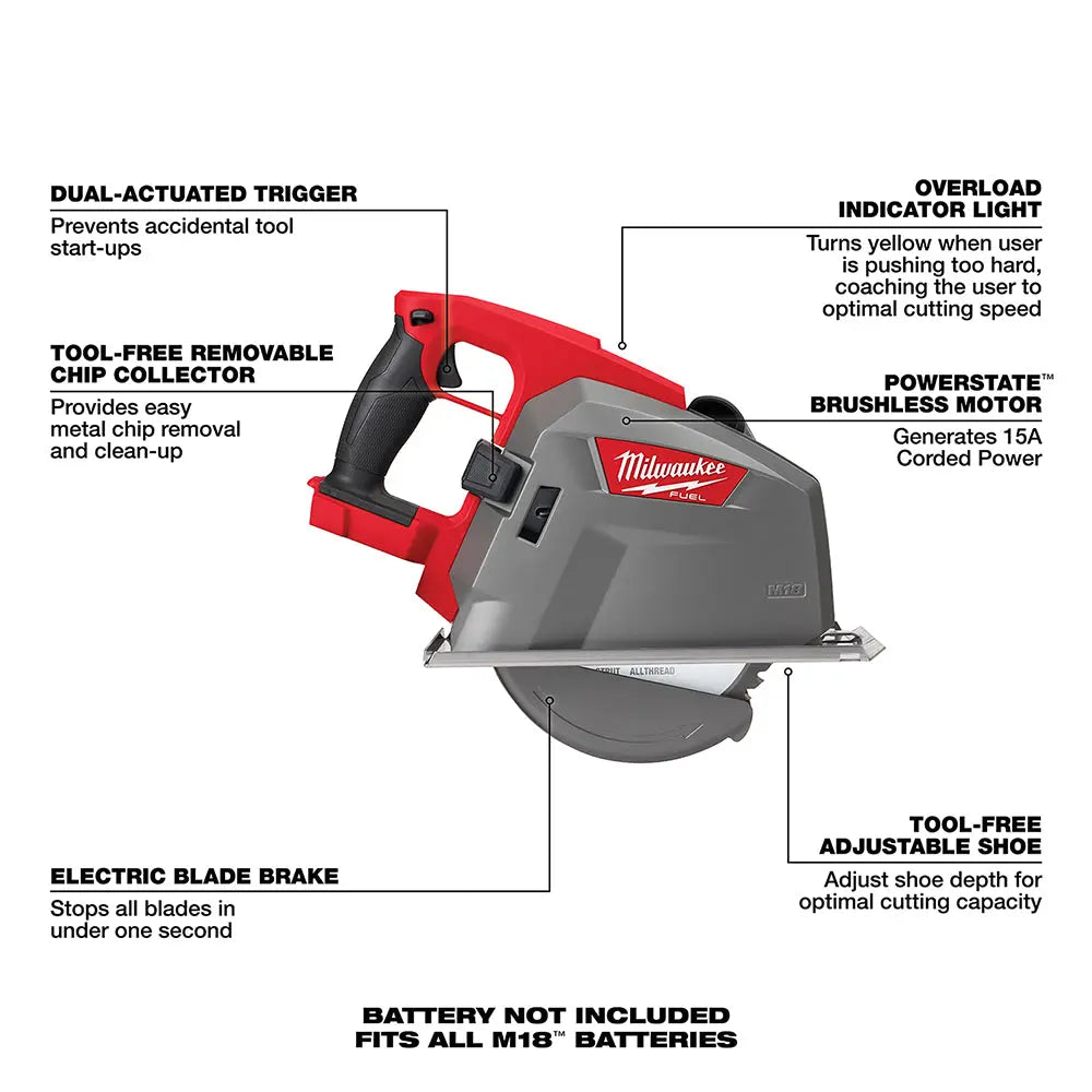 Milwaukee 2982-20 - M18 FUEL™ 8 in. Metal Cutting Circular Saw - Wise Line Tools