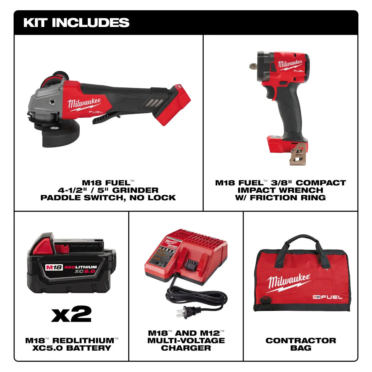 Milwaukee 2991-22 - M18 FUEL™ 2-Tool Combo Kit - Wise Line Tools