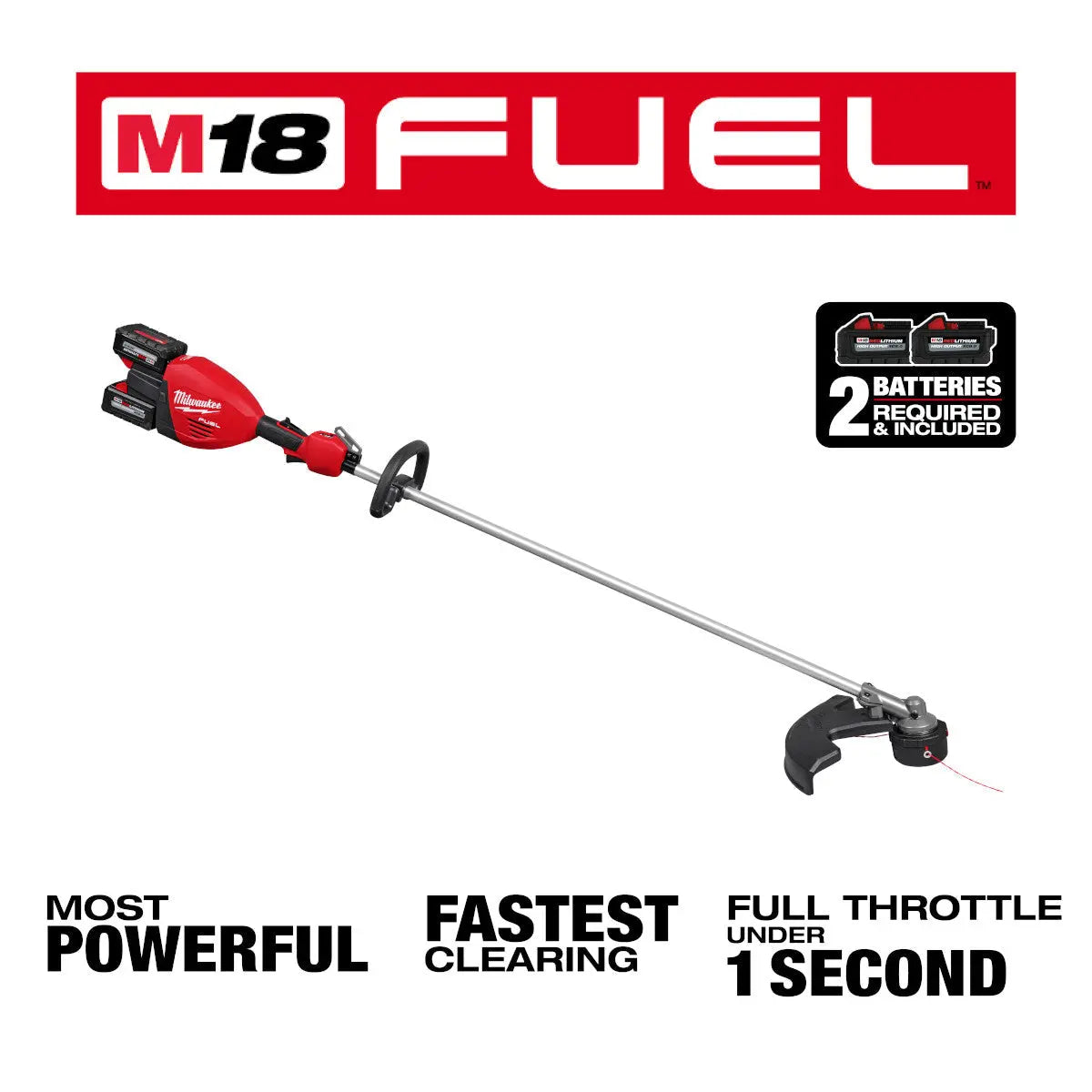 Milwaukee 3006-22 - M18 FUEL™ 17” Dual Battery String Trimmer Kit - Wise Line Tools