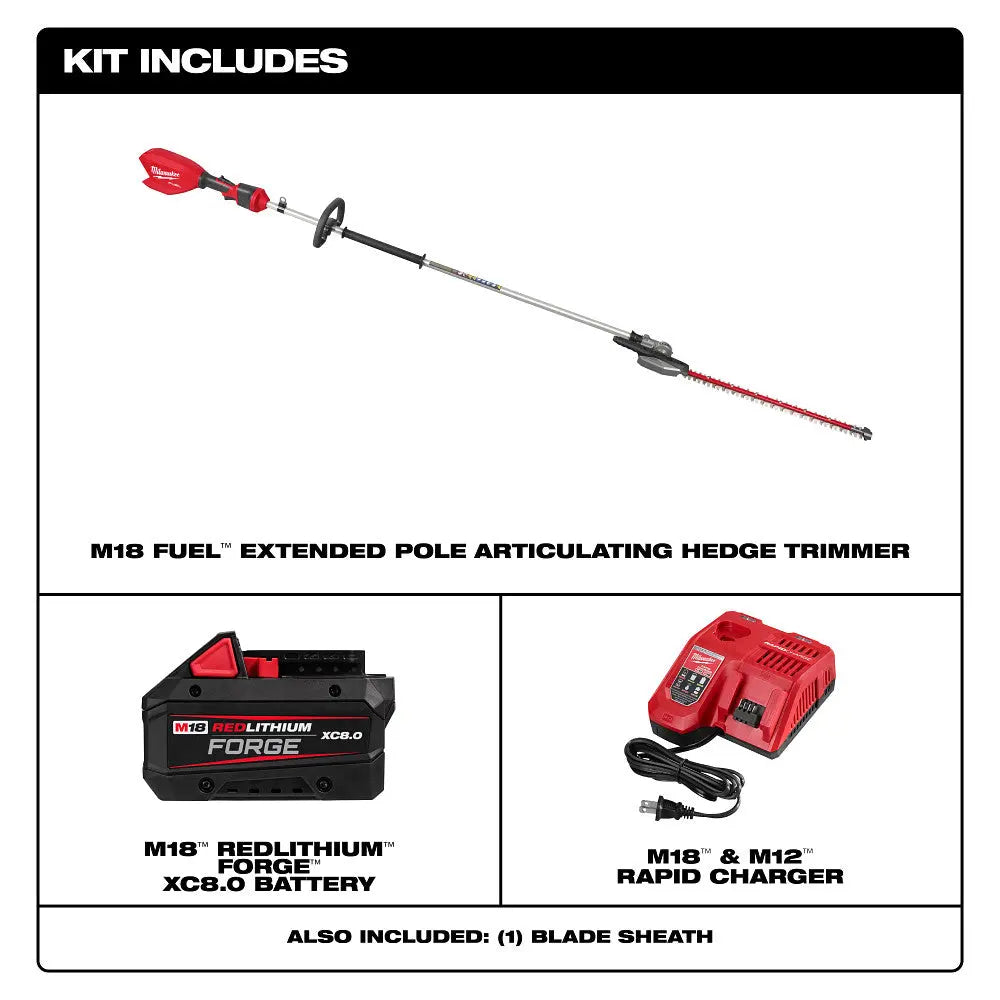 Milwaukee 3035-21 - M18 FUEL™ Extended Pole Articulating Hedge Trimmer Kit - Wise Line Tools