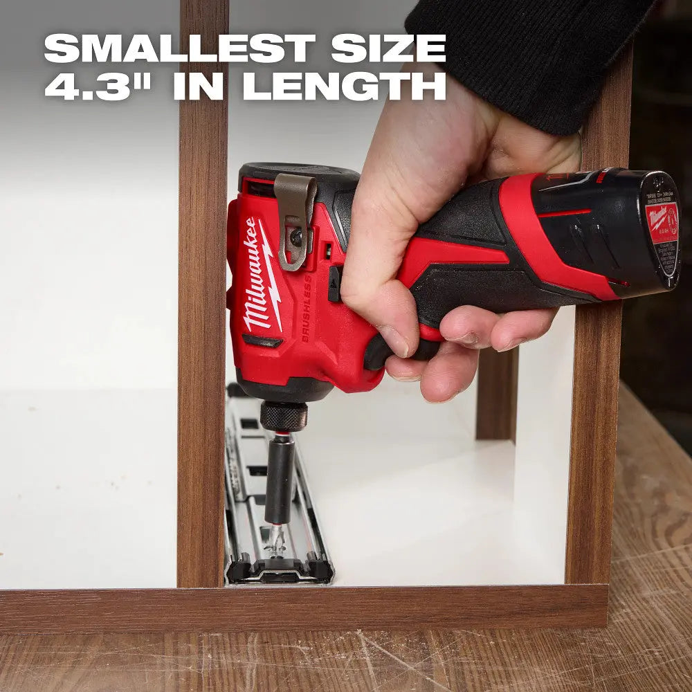 Milwaukee 3450-22 - M12™ Subcompact Brushless 1/4" Hex Impact Driver Kit - Wise Line Tools