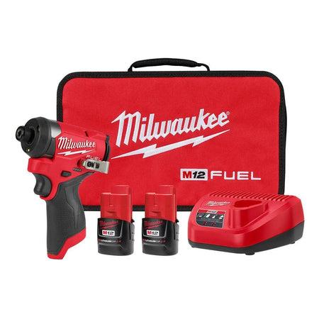 Milwaukee 3453-22 - M12 FUEL™ 1/4" Hex Impact Driver Kit - Wise Line Tools