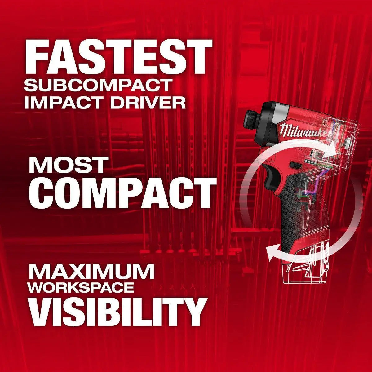 Milwaukee 3453-22 - M12 FUEL™ 1/4" Hex Impact Driver Kit - Wise Line Tools