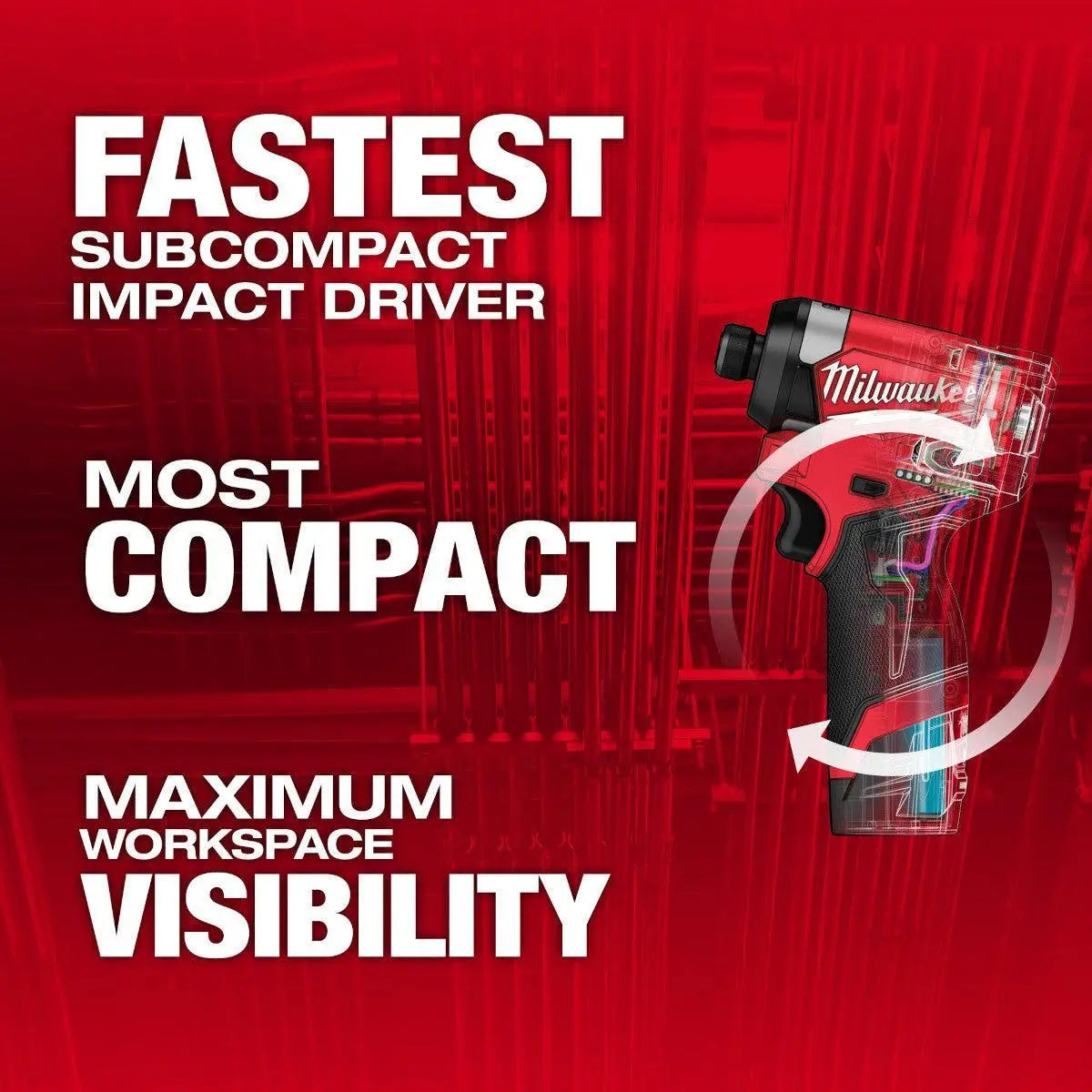 Milwaukee 3453-22 - M12 FUEL™ 1/4" Hex Impact Driver Kit - Wise Line Tools