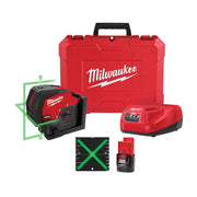 Milwaukee 3622-21 - M12™ Green Cross Line & Plumb Points Laser Kit - Wise Line Tools
