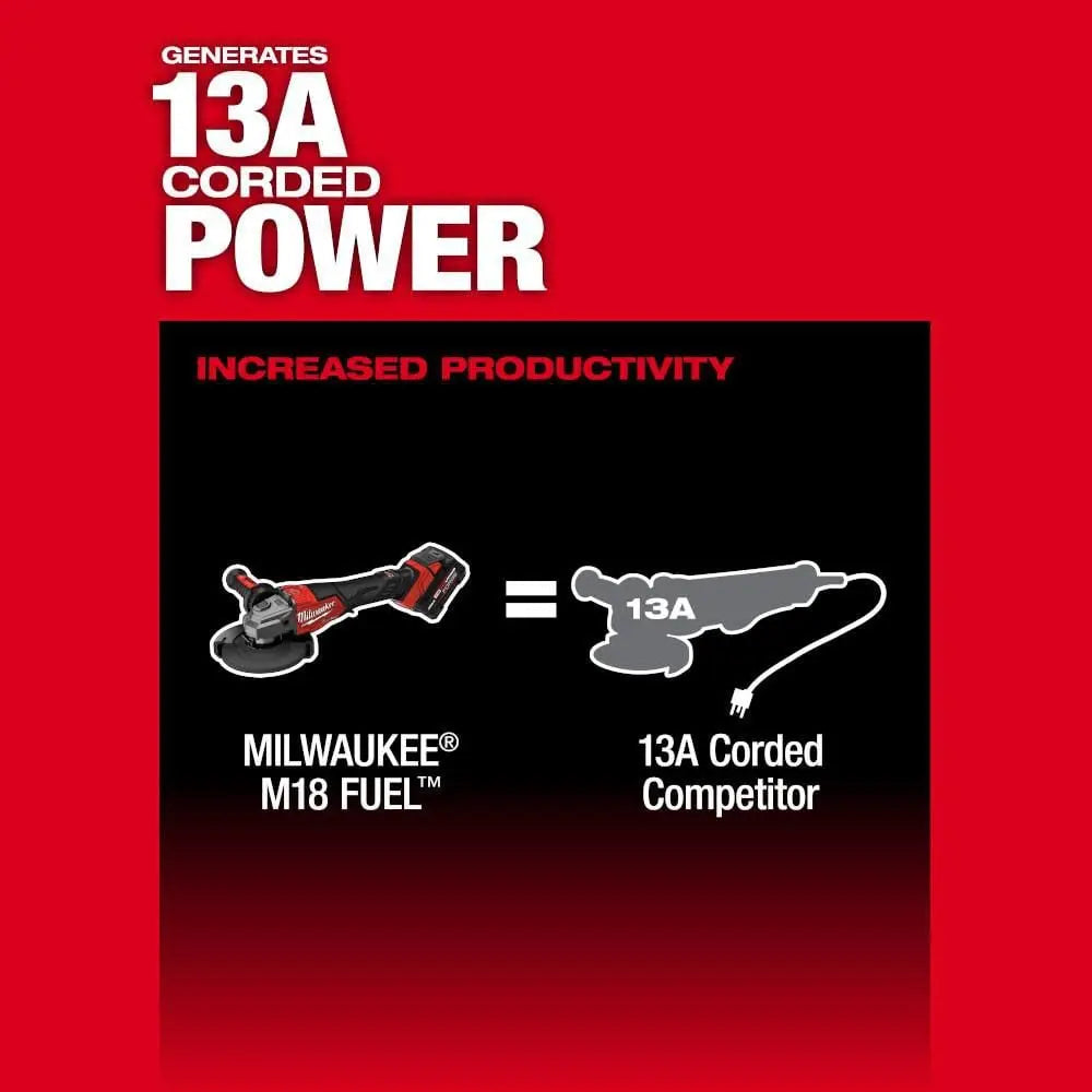 Milwaukee 3671-20 - M18 FUEL™ 4-1/2"-6" Braking Grinder, Slide Switch - Wise Line Tools