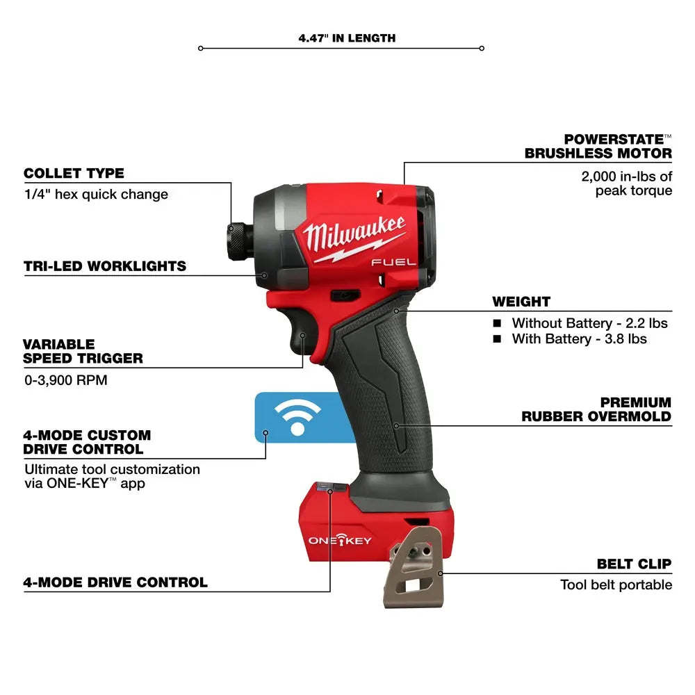 Milwaukee 3696-22 - M18 FUEL™  2-Tool Combo Kit w/ ONE-KEY™ - Wise Line Tools