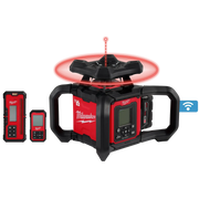 Milwaukee 3704-21T - M18™ Red Exterior Dual Slope Rotary Laser Level Kit w/ Receiver, Remote, Grade Rod & Tripod - Wise Line Tools