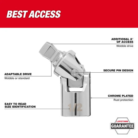 Milwaukee 42-04-9104 - 1/2" Drive Universal Joint - Wise Line Tools