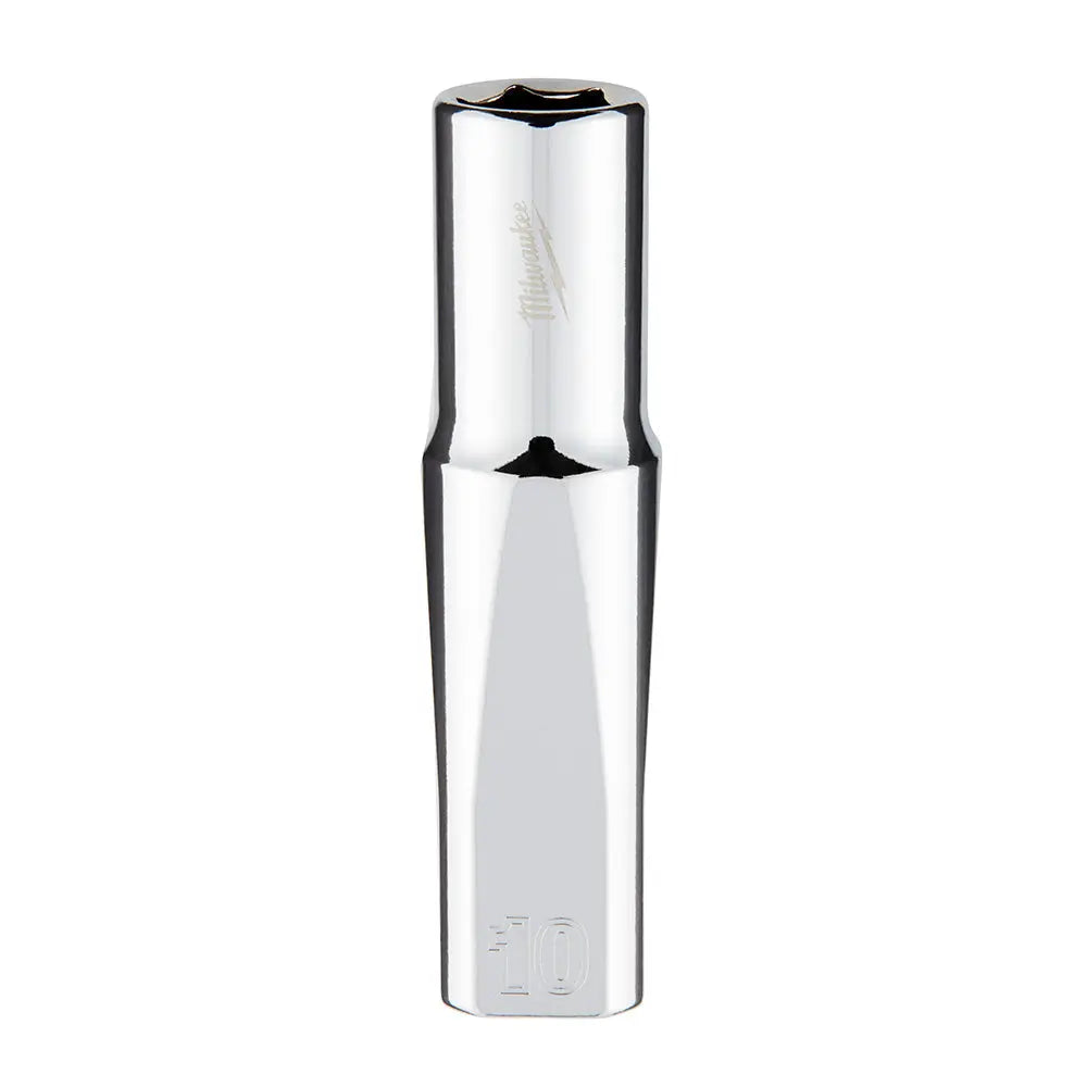 Milwaukee 45-34-0010 - 3/8 in. Drive 10mm Metric 6-Point Deep Socket - Wise Line Tools