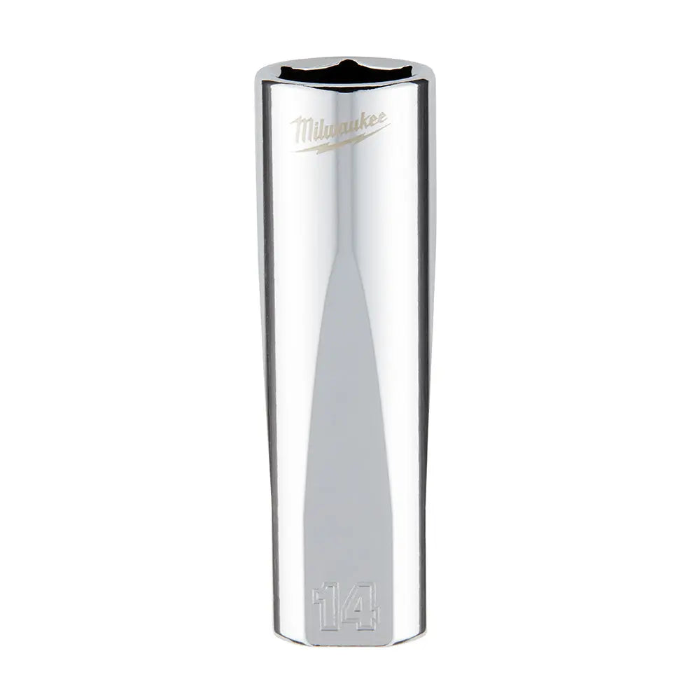 Milwaukee 45-34-0014 - 3/8 in. Drive 14mm Metric 6-Point Deep Socket - Wise Line Tools