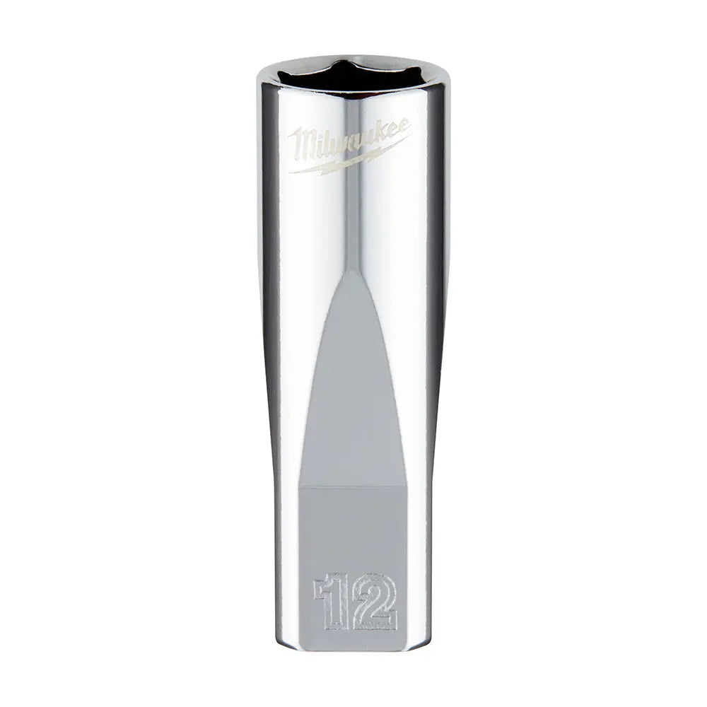 Milwaukee 45-34-9050 - 1/4 in. Drive 12mm Metric 6-Point Deep Socket - Wise Line Tools