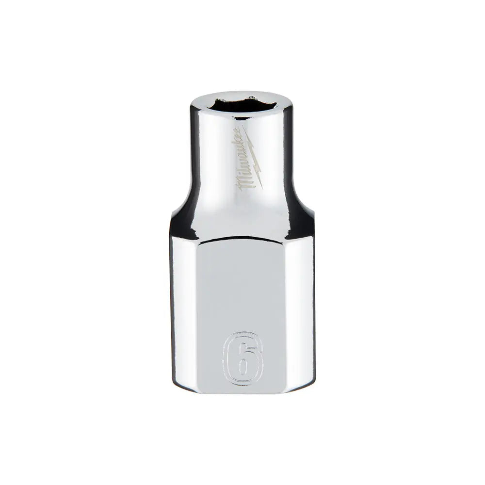 Milwaukee 45-34-9076 - 3/8 in. Drive 6mm Metric 6-Point Socket - Wise Line Tools