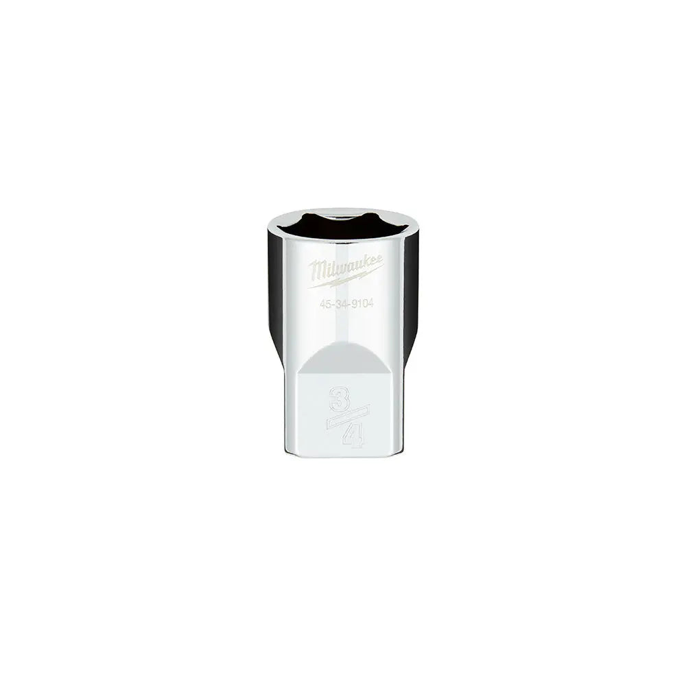 Milwaukee 45-34-9104 - 1/2 in. Drive 3/4 in. SAE 6-Point Socket with FOUR FLAT™ Sides - Wise Line Tools