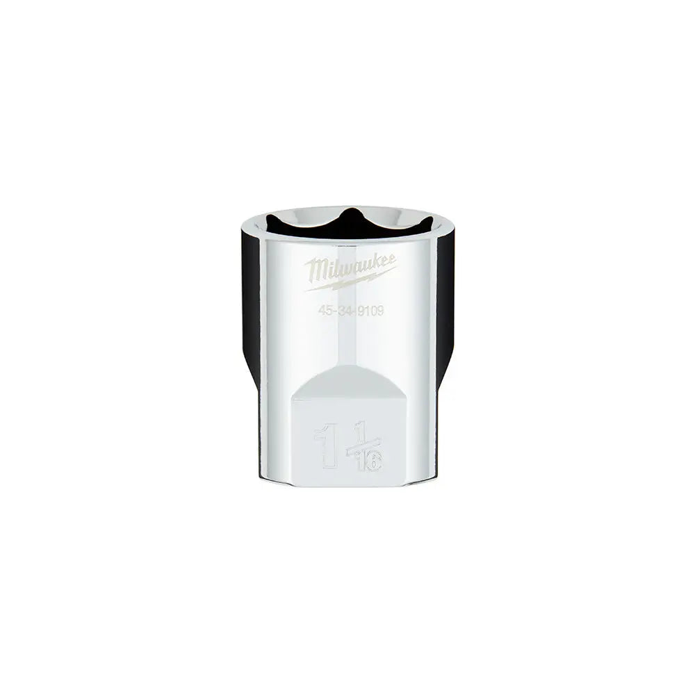 Milwaukee 45-34-9109 - 1/2 in. Drive 1-1/16 in. SAE 6-Point Socket with FOUR FLAT™ Sides - Wise Line Tools