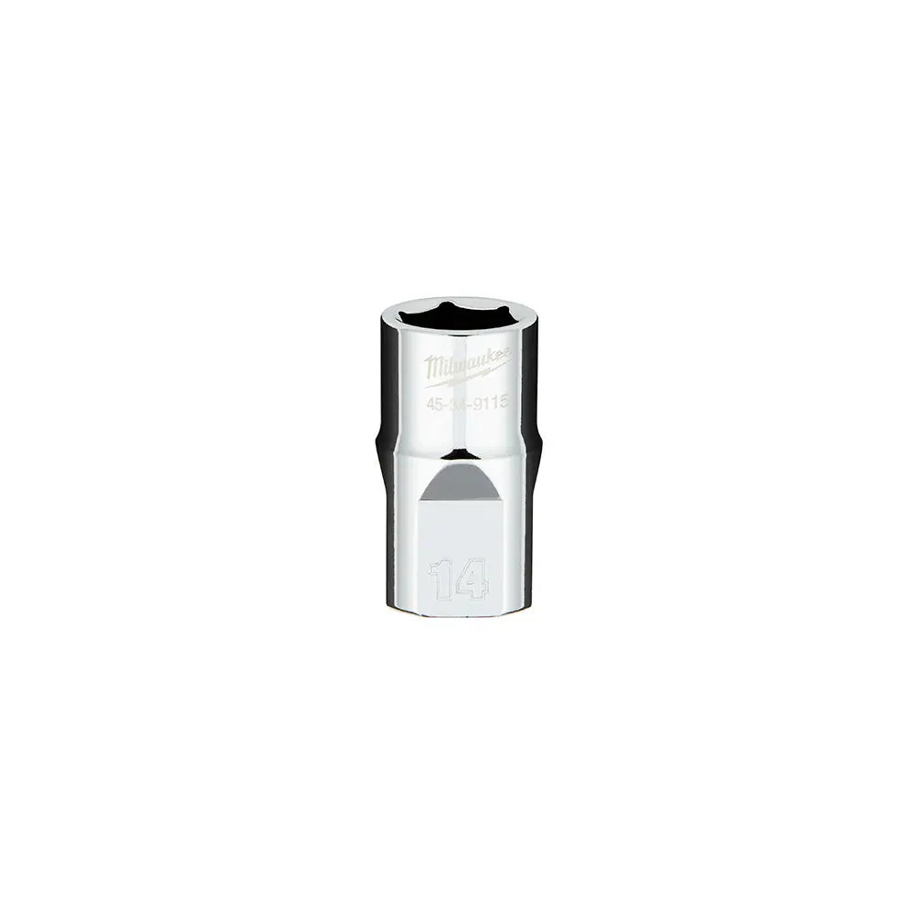 Milwaukee 45-34-9115 - 1/2 in. Drive 14MM Metric 6-Point Socket with FOUR FLAT™ Sides - Wise Line Tools