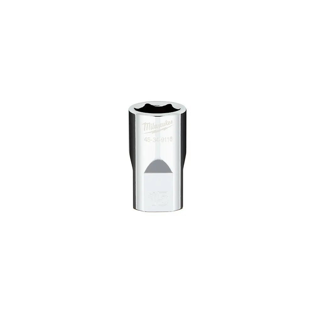 Milwaukee 45-34-9116 - 1/2 in. Drive 15MM Metric 6-Point Socket with FOUR FLAT™ Sides - Wise Line Tools