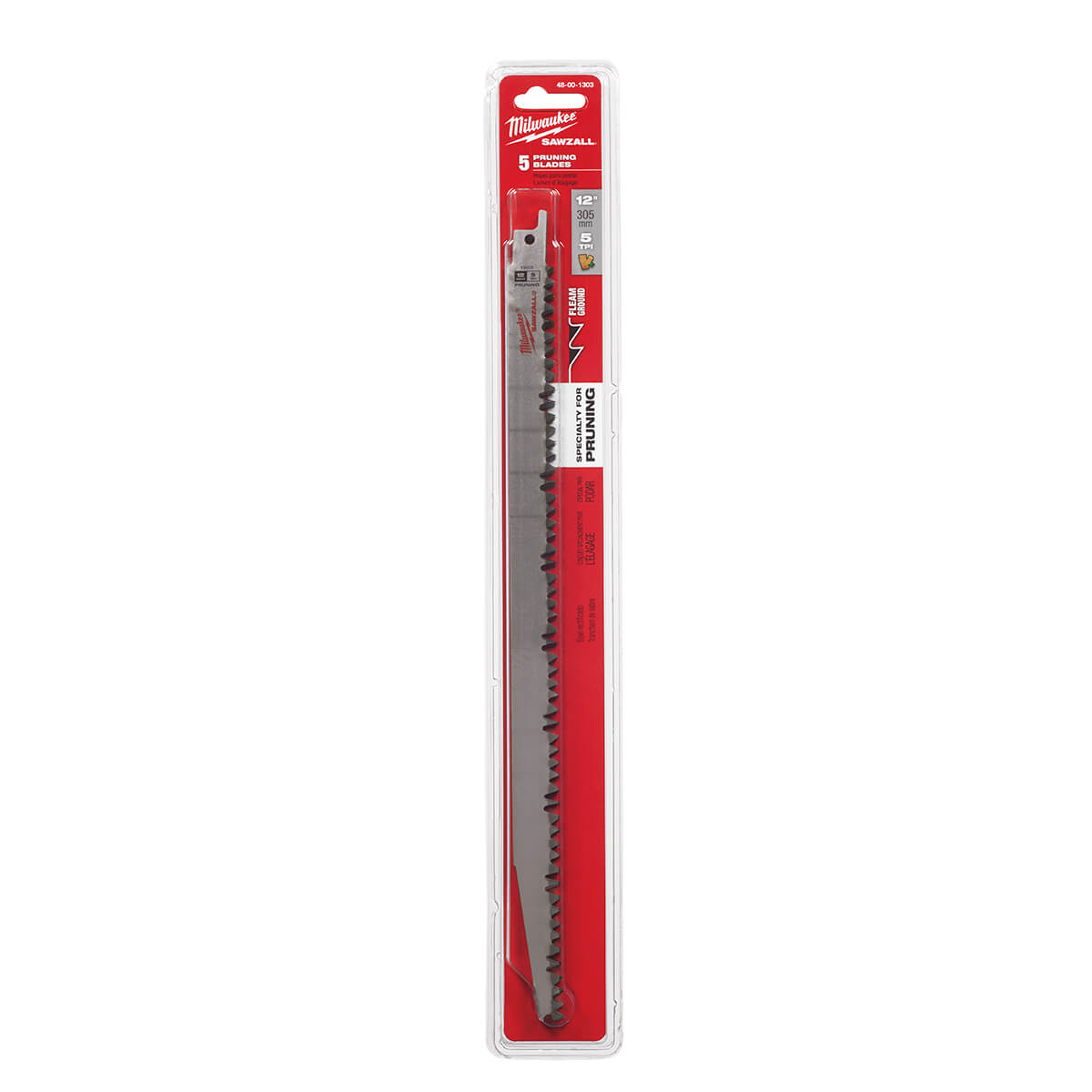 Milwaukee 48-00-1303 - 12" 5 TPI Pruning SAWZALL® Blade (5 PK) - Wise Line Tools
