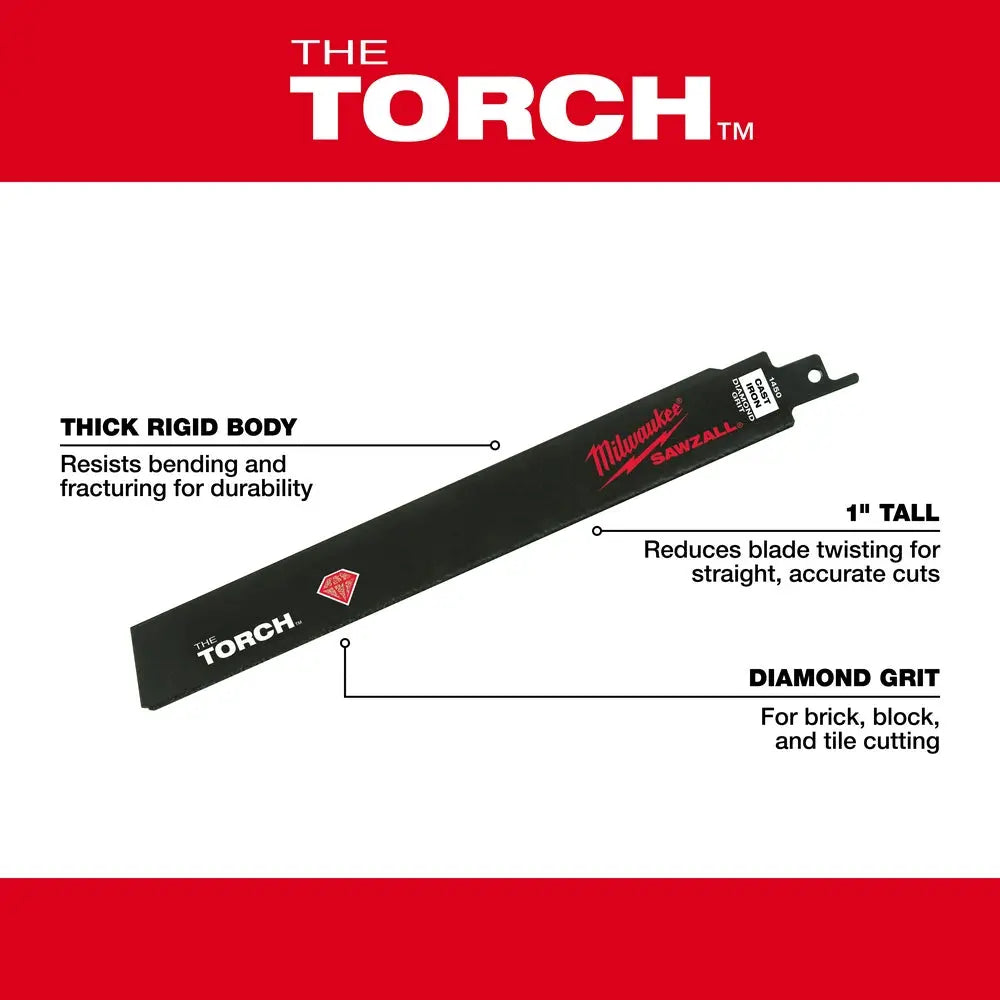Milwaukee 48-00-1440 - SAWZALL™ THE TORCH™ Diamond Grit Blade 6" - Wise Line Tools