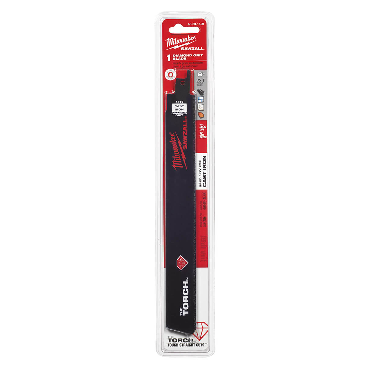 Milwaukee 48-00-1450 - SAWZALL™ THE TORCH™ Diamond Grit Blade 9" - Wise Line Tools