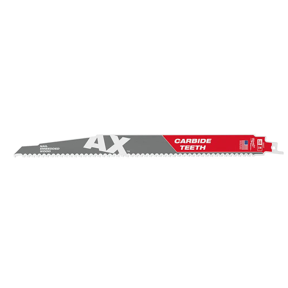 Milwaukee 48-00-5227 - The Ax™ with Carbide Teeth SAWZALL™ Blade 12 in. 5T - Wise Line Tools