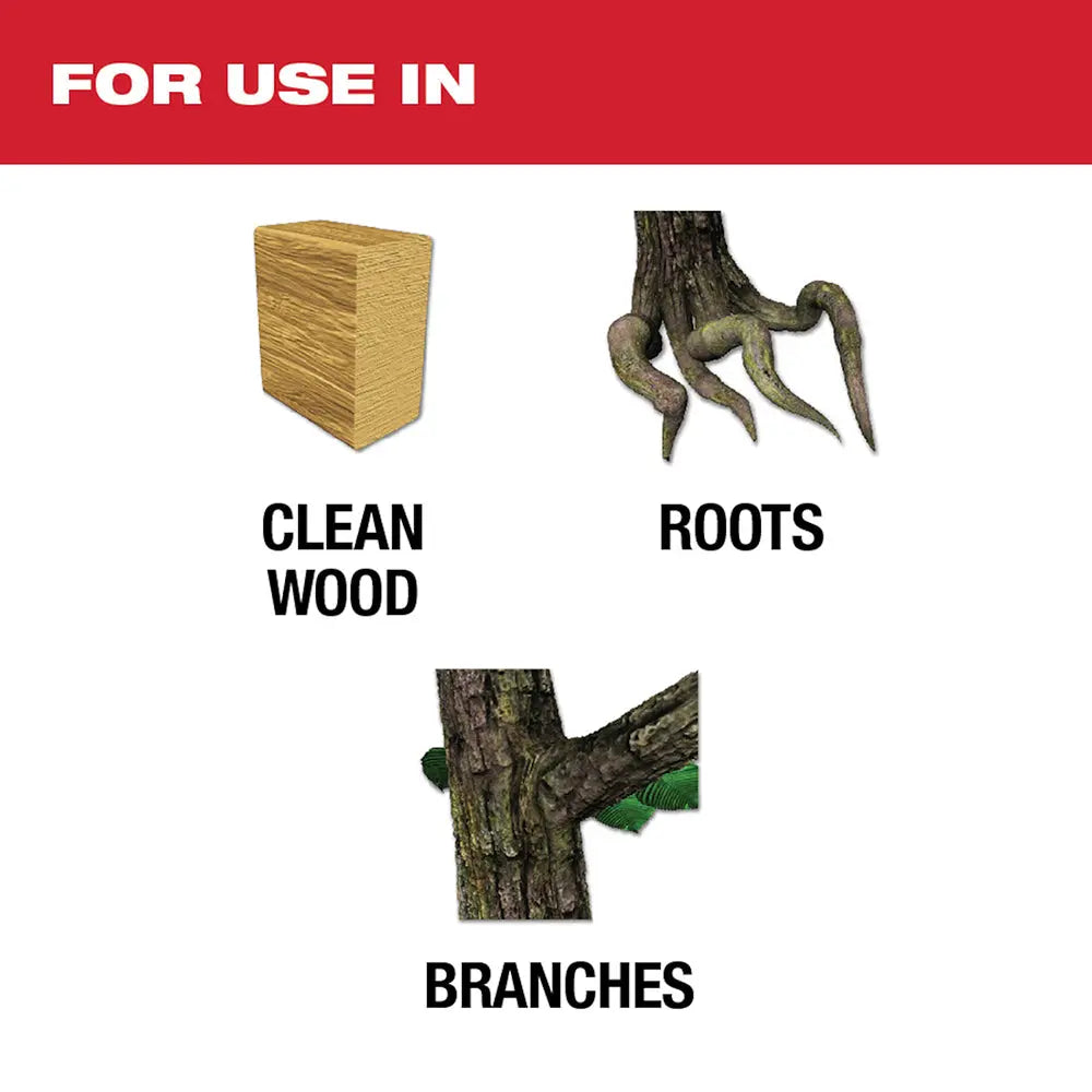 Milwaukee 48-00-5233 - 12" 3 TPI The AX™ with Carbide Teeth for Pruning & Clean Wood SAWZALL® Blade 1PK - Wise Line Tools