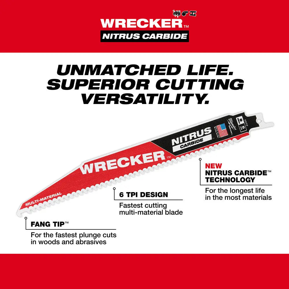 Milwaukee 48-00-5271 - 6” The WRECKER™ with NITRUS CARBIDE™ 1PK - Wise Line Tools