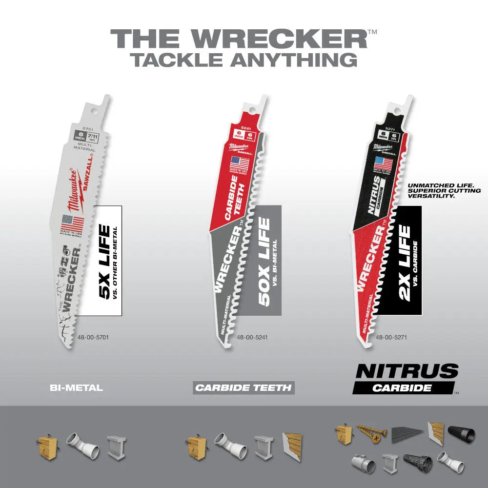 Milwaukee 48-00-5271 - 6” The WRECKER™ with NITRUS CARBIDE™ 1PK - Wise Line Tools