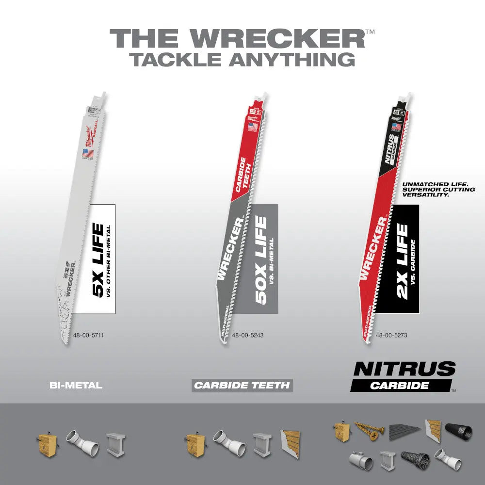 Milwaukee 48-00-5273 - 12" The WRECKER™ with NITRUS CARBIDE™ 1PK - Wise Line Tools