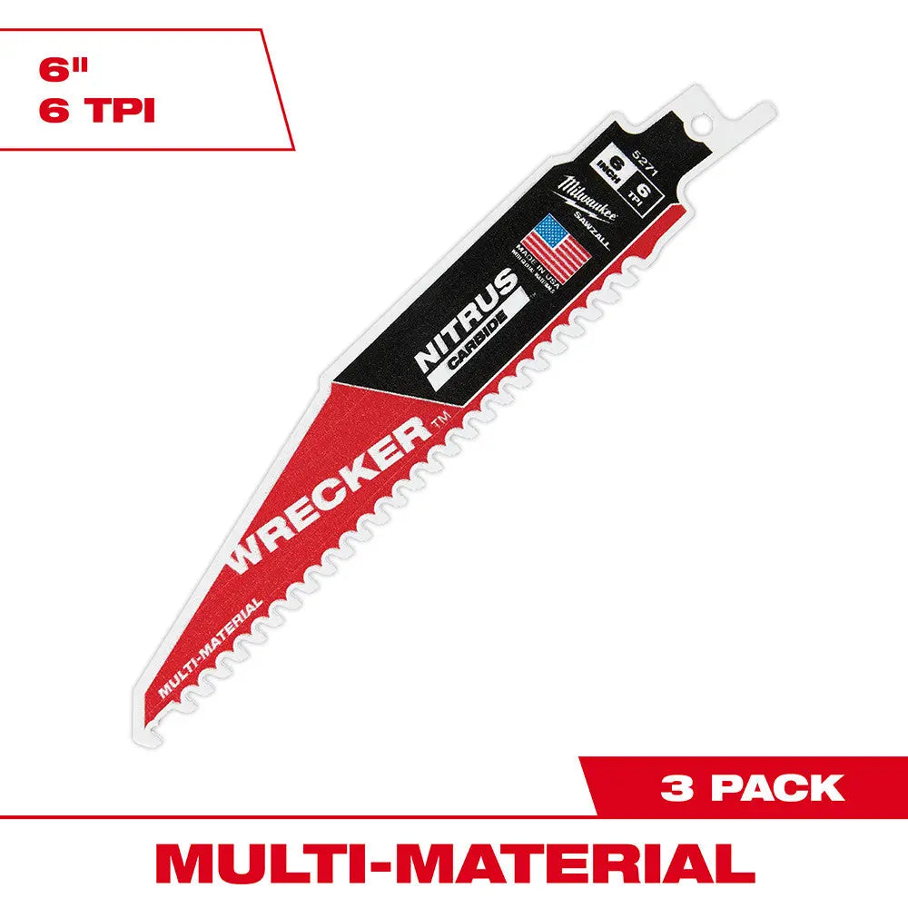 Milwaukee 48-00-5371 - 6" THE WRECKER™ with NITRUS CARBIDE™ 3PK - Wise Line Tools