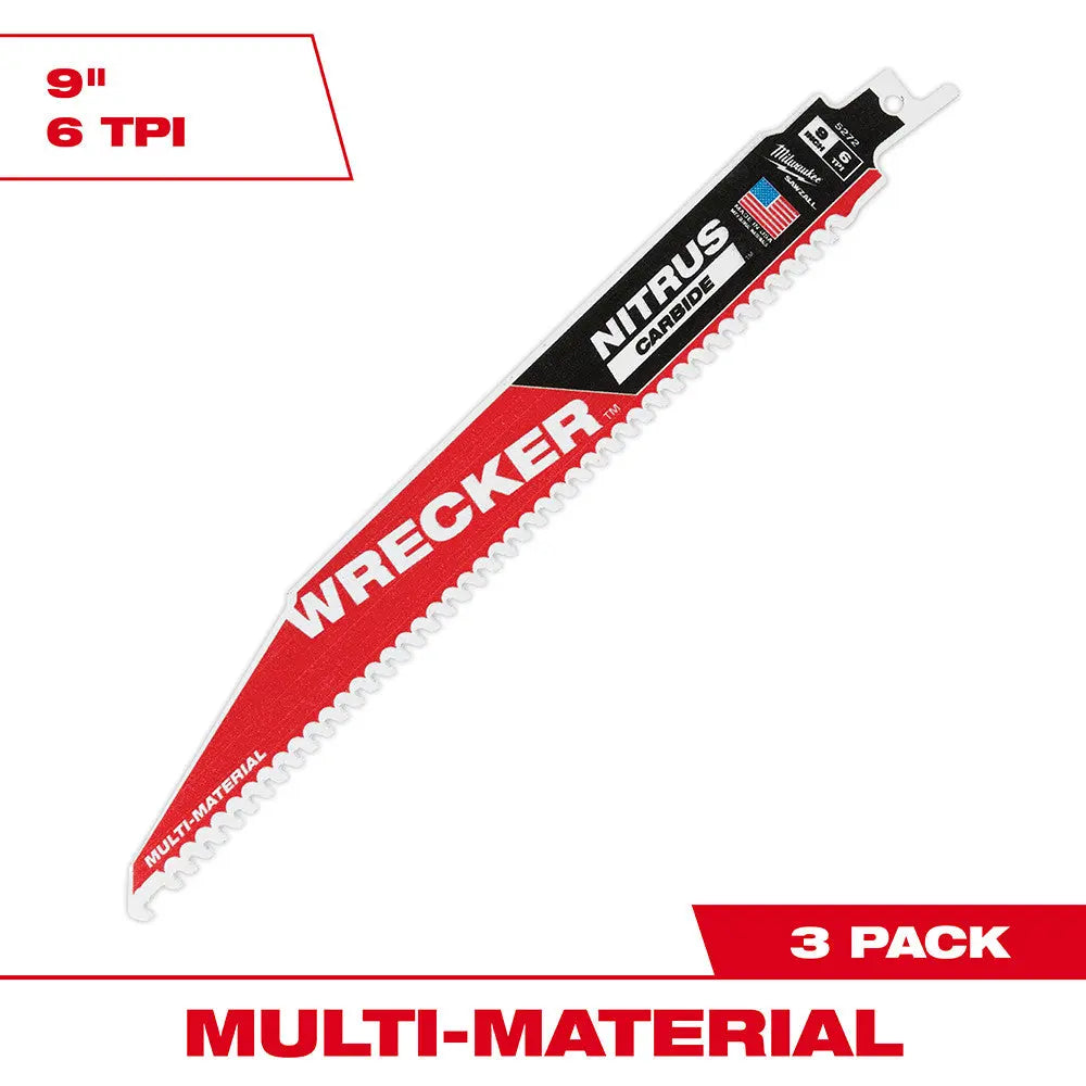 Milwaukee 48-00-5372 - 9" THE WRECKER™ with NITRUS CARBIDE™ 3PK - Wise Line Tools