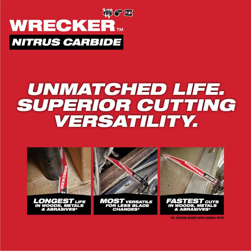 Milwaukee 48-00-5372 - 9" THE WRECKER™ with NITRUS CARBIDE™ 3PK - Wise Line Tools