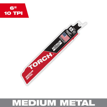 Milwaukee 48-00-6251 - 6" 10TPI The TORCH™ with NITRUS CARBIDE™ Teeth for Medium Metal 1PK - Wise Line Tools
