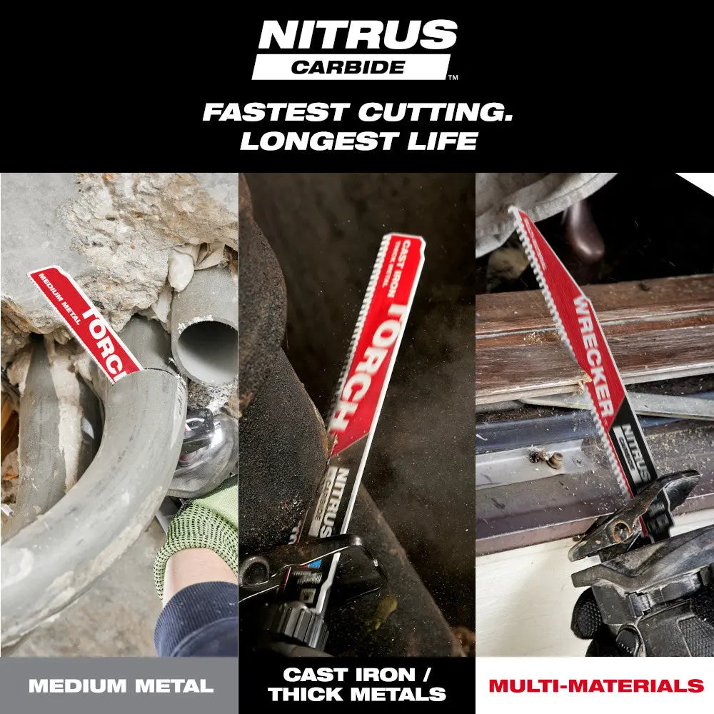 Milwaukee 48-00-6252 - 9" 10TPI The TORCH™ with NITRUS CARBIDE™ Teeth for Medium Metal 1PK - Wise Line Tools