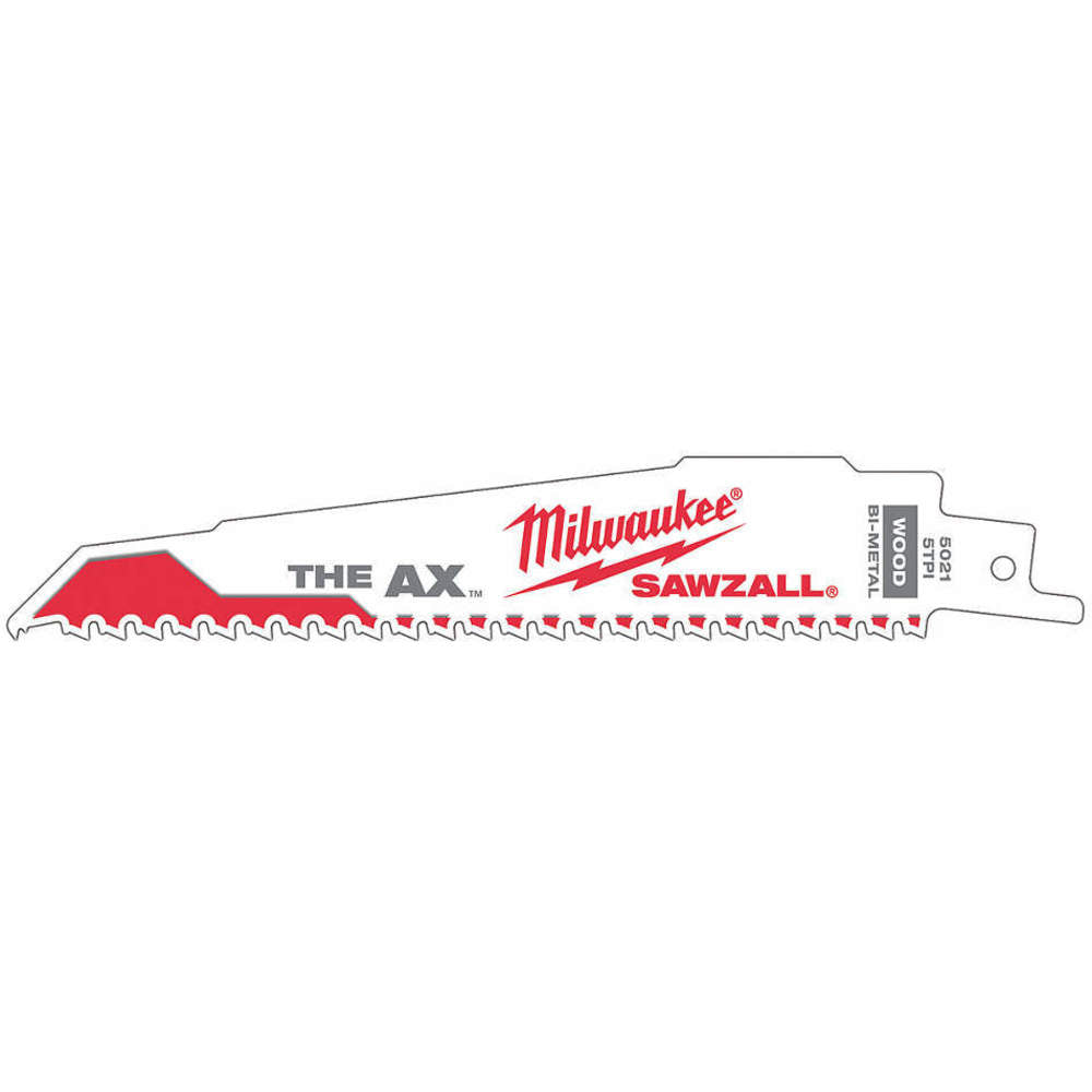 Milwaukee 48-00-8021 - 6" 5 TPI The Ax™ Sawzall®  Blade (25 Pk) - Wise Line Tools