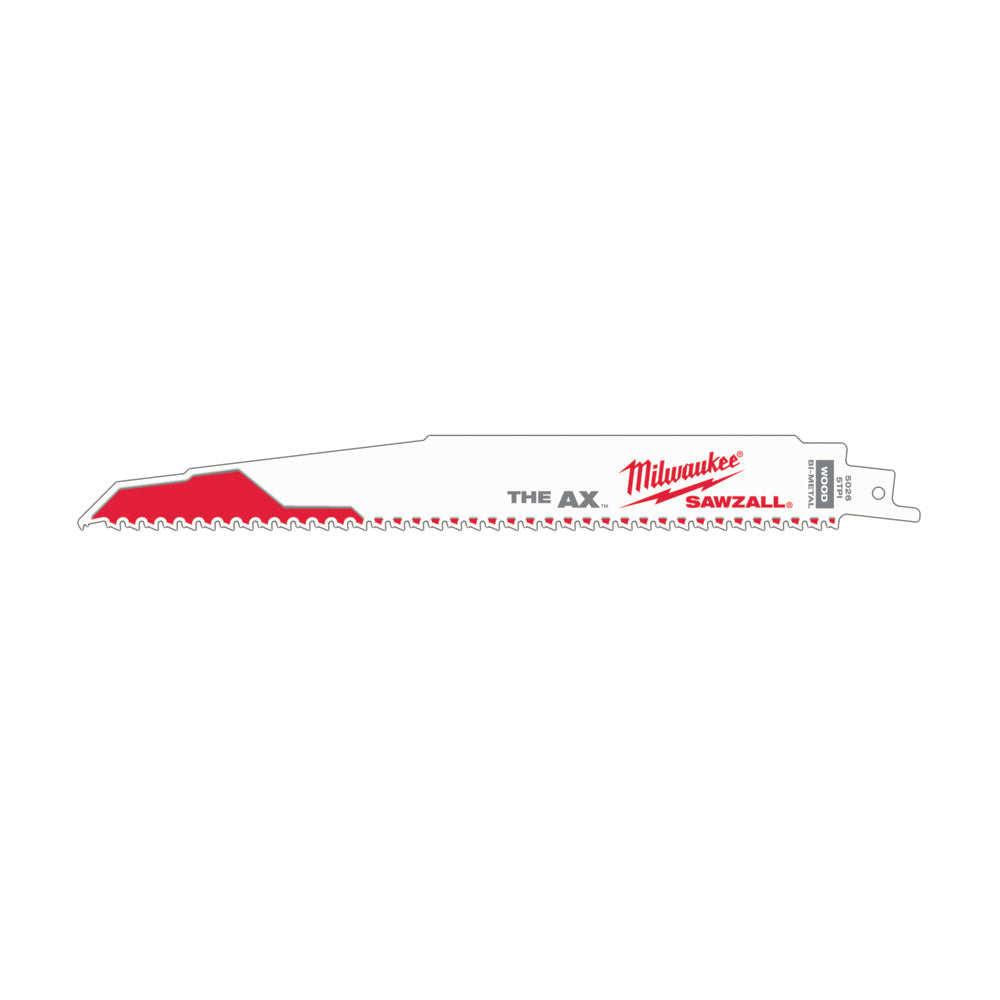 Milwaukee 48-01-7026 - 9" 5 TPI The AX™ Demolition Wood Cutting Sawzall®  Blade Bulk 100 - Wise Line Tools