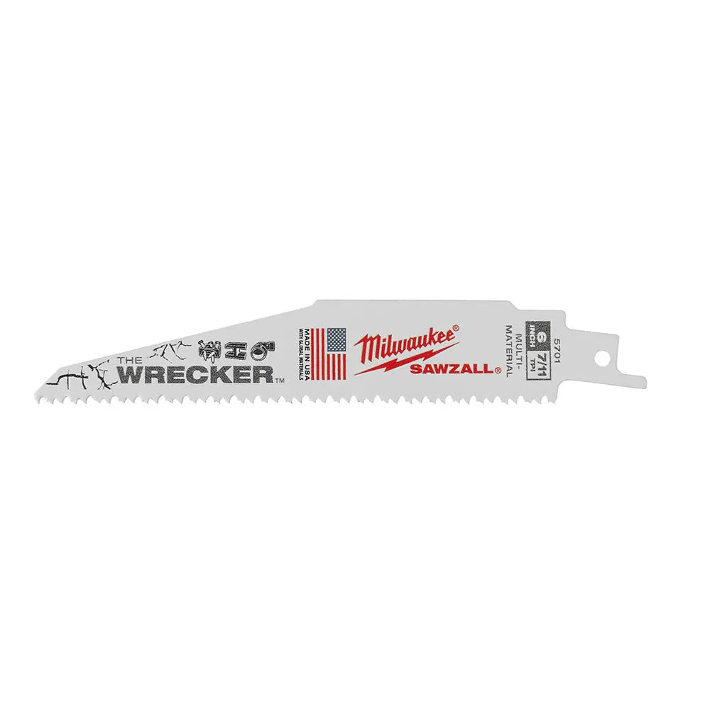 Milwaukee 48-01-7701 - The WRECKER™ Multi-Material SAWZALL® Blade 6" 7/11TPI BULK 100 MILWAUKEE