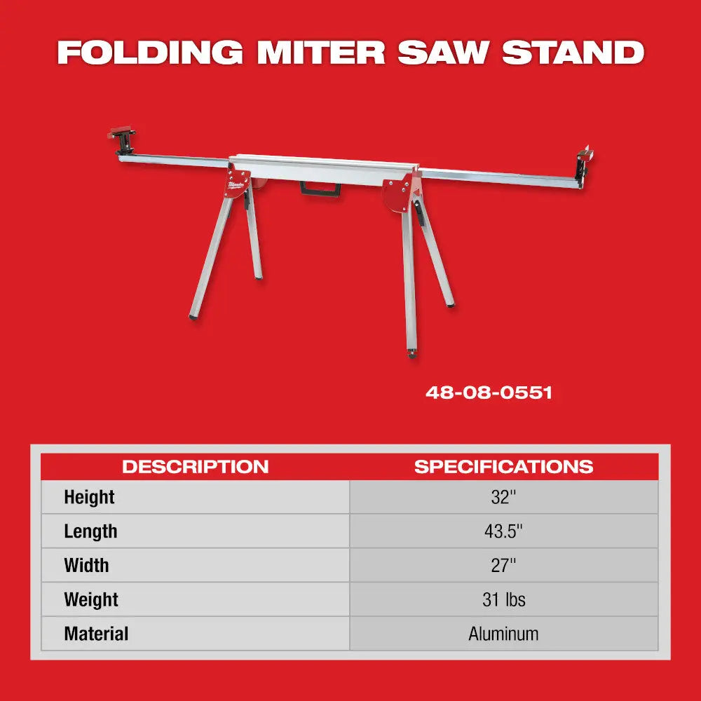 Milwaukee 48-08-0551 - Folding Miter Saw Stand - Wise Line Tools