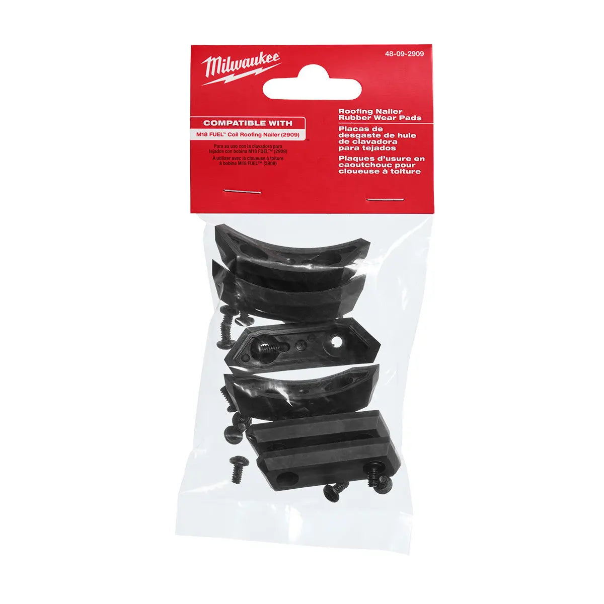 Milwaukee 48-09-2909 - M18 FUEL™ Coil Roofing Nailer Replacement Rubber Wear Pads - Wise Line Tools