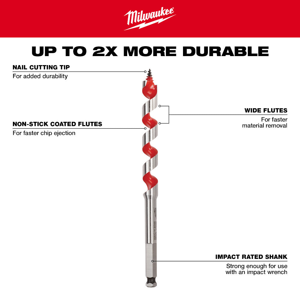 Milwaukee 48-13-5930 - 15/16 in. x 18 in. Ship Auger Bit - Wise Line Tools