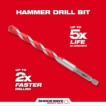 Milwaukee 48-20-9051 - 5PC. SHOCKWAVE Impact Duty™ Carbide Hammer Drill Bit Set - Wise Line Tools