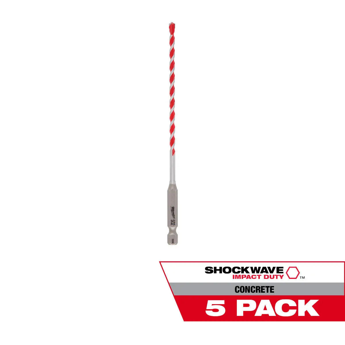 Milwaukee 48-20-9155 - 5/32" x 4" x 6" SHOCKWAVE Impact Duty™ Carbide Hammer Drill Bits - Wise Line Tools